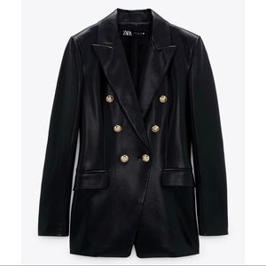 Zara Faux Leather Blazer - Current Season NWOT